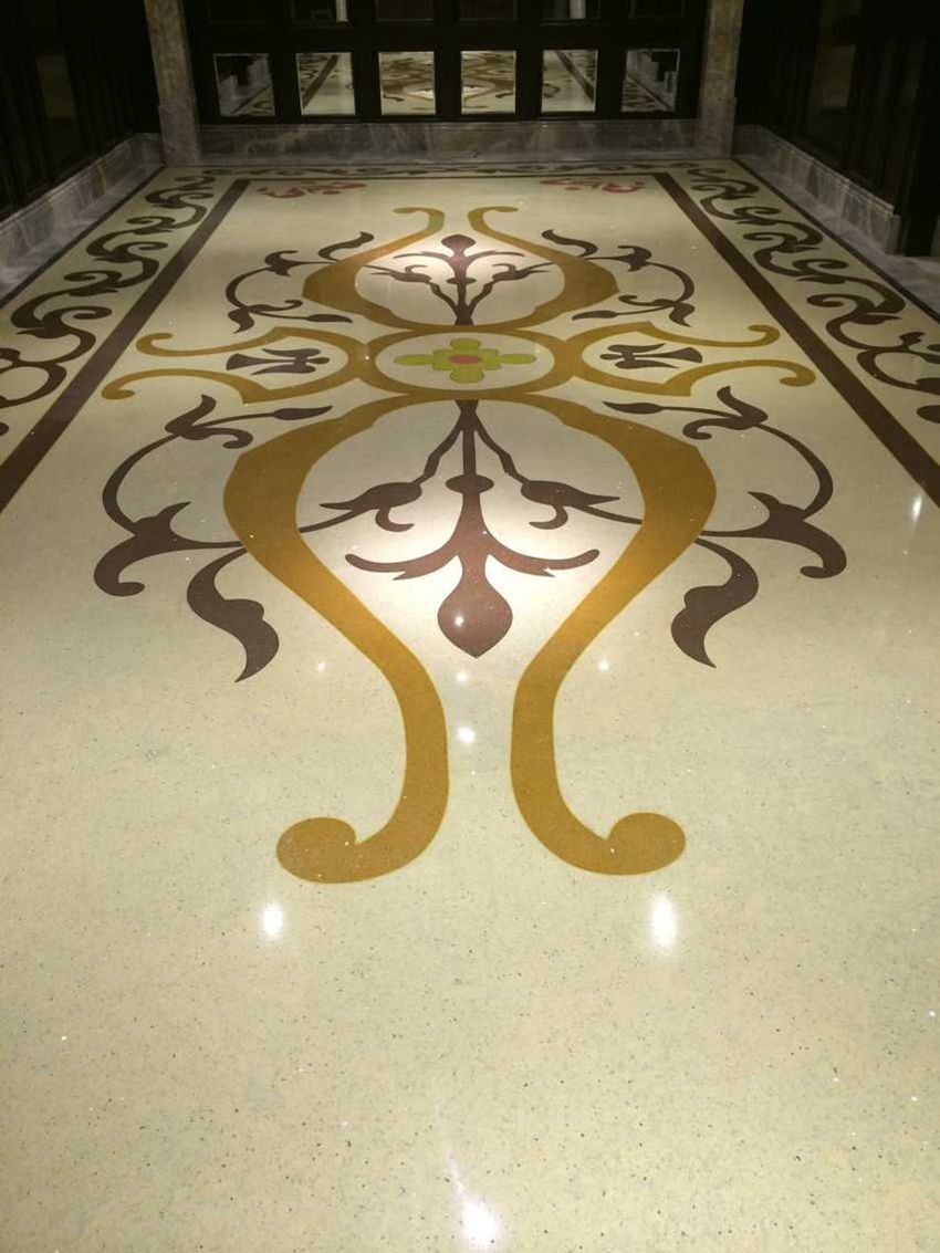 環(huán)氧磨石藝術(shù)地坪施工之八-藝術(shù)圖案施工方法有哪些？