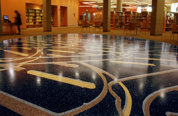 艾特石環(huán)氧磨石地面，為圖書館營造寧靜舒適的閱讀天地